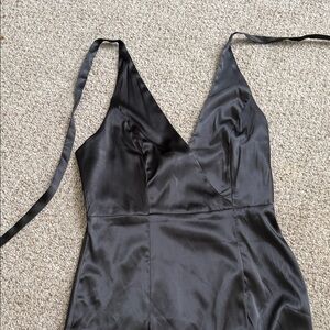 Elegant Black Satin Dress